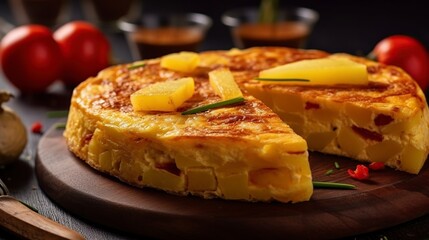 image of Spanish omelette made with potatoes