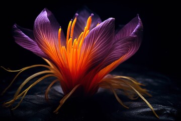 image of saffron flowers, dark background