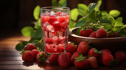 strawberry juice in the jar