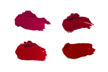 Cosmetic lip stick swatch set palette isolated on white