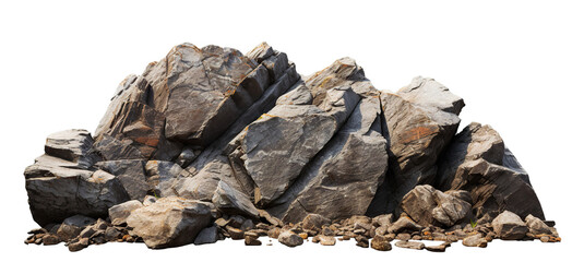 Rocky rugged landscape with stones, cut out - obrazy, fototapety, plakaty