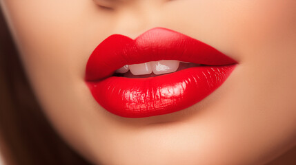 Obraz premium close up lips of person