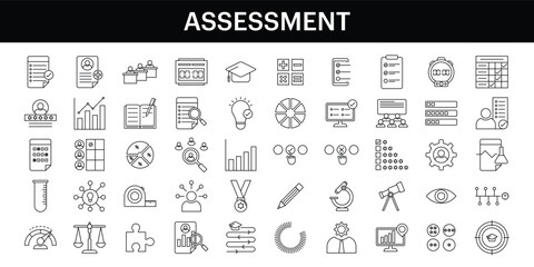 Assessment icon illustration collection. Design icon. Stock vector. - obrazy, fototapety, plakaty