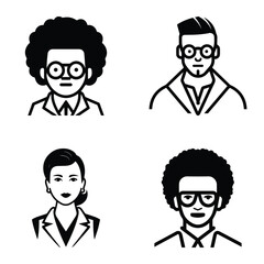 Business People Flat Icon Set Isolated On White Background