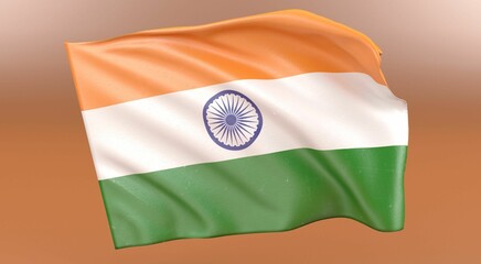 Vibrant Indian national flag with a white circle in the center