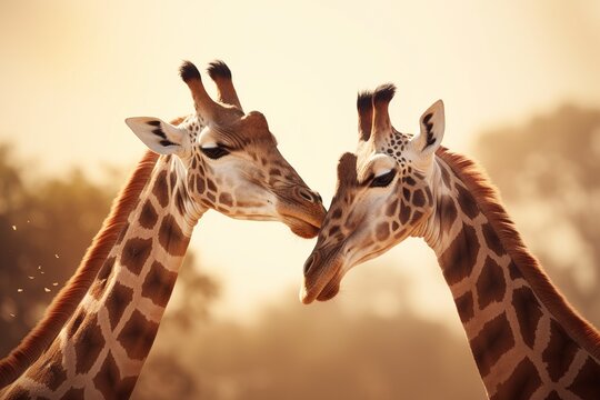 giraffe couple in love