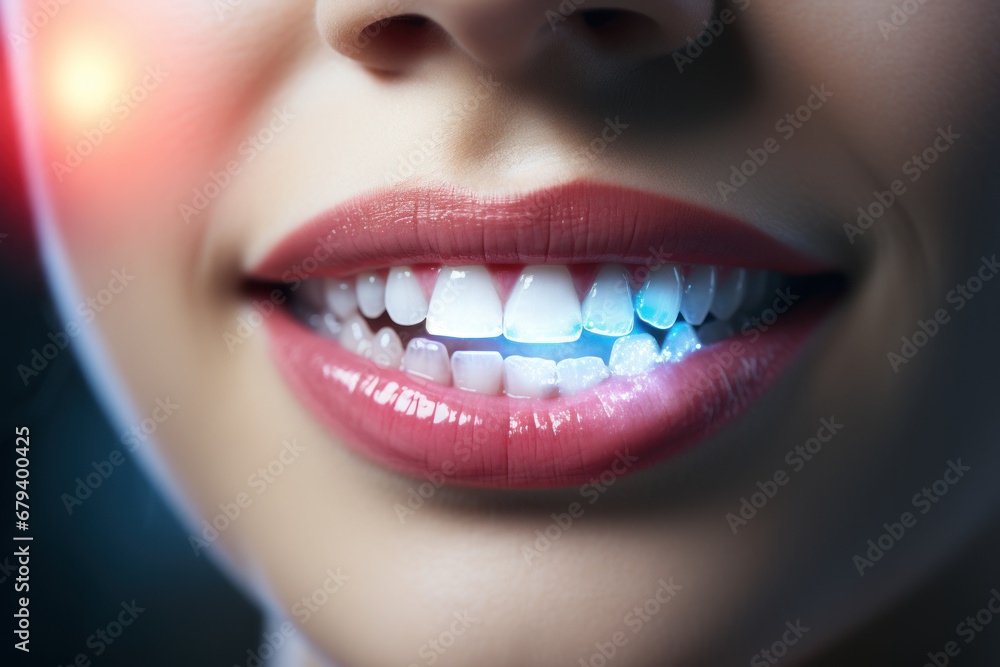 Poster discovering a new level of self-assuredness through teeth whitening. concept of confident transforma