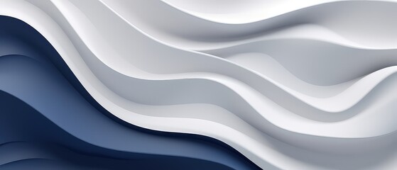 Abstract minimalist background, navy and white, paper texture , smooth waves
