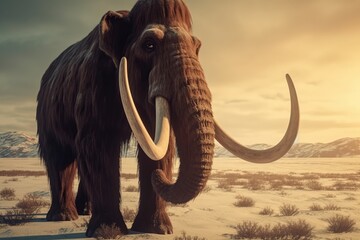 extinct woolly mammoth - obrazy, fototapety, plakaty