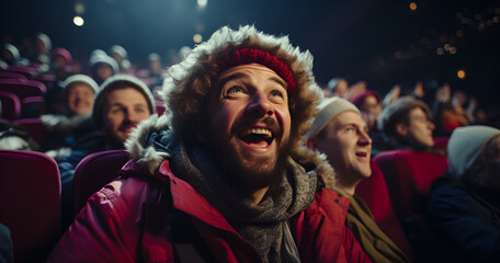 Fototapeta premium People enjoy the cinema