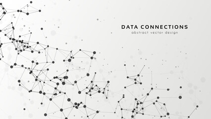 Abstract mesh vector background. Futuristic technology style card. Lines, point, planes in 3d space.