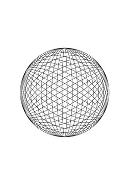 Kreisfläche gefüllt mit einem hexagonalen abstrakten netzartigen linienmuster, modern art
