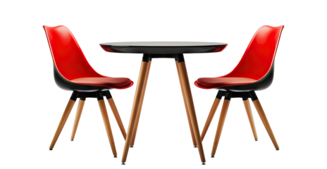 Designer table with chairs, cut out