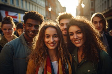 Obraz premium friendship of different nations, young people, powerful force that transcends cultural differences. It promotes understanding, tolerance and unity, contributing more peaceful and interconnected world.