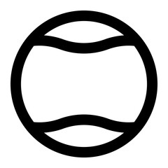 Tennis ball icon with outline style.