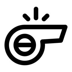 Whistle icon with outline style.