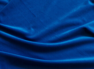 Blue soft velvet fabric detail