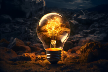 glowing lightbulb, light, energy, lightbulb, glowing bulb, light source - Powered by Adobe