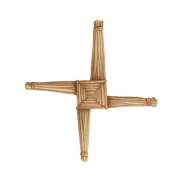 Straw Brigid's cross for Imbolc.