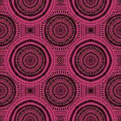 Abstract circle seamless mandala pattern for fabrics and linens and wrapping paper and fashion textiles