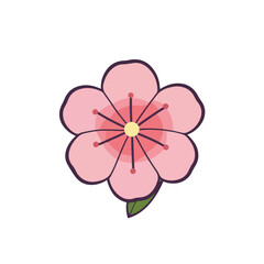 Sakura in cartoon, doodle style. 2d vector illustration in logo, icon style. AI Generative