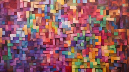 abstract background of multicolored wooden cubes in the form of a rainbow
