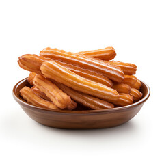 churros isolated on white background, AI Generative.
