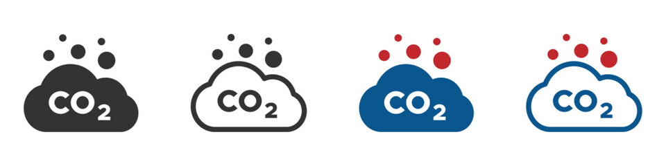 Simple Co2 emissions vector icons - obrazy, fototapety, plakaty