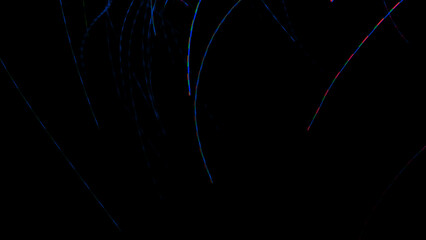 space licht malen lila rauch linien striche leuchten dunkel hintergrund videoeffekt ki superkraft Visueller Effekt bunte lichter bildschirm organizer augenschonend dunkel farbenspiel formen striche  - obrazy, fototapety, plakaty
