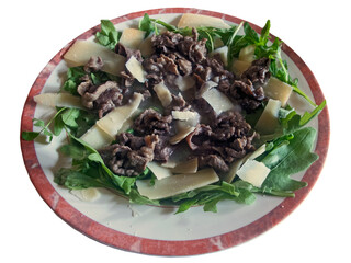 straccetti di manzo e parmiggiano con rucola