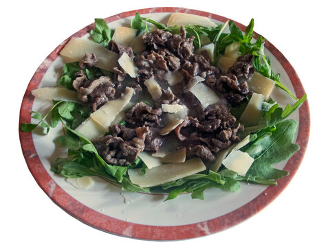 straccetti di manzo e parmiggiano con rucola