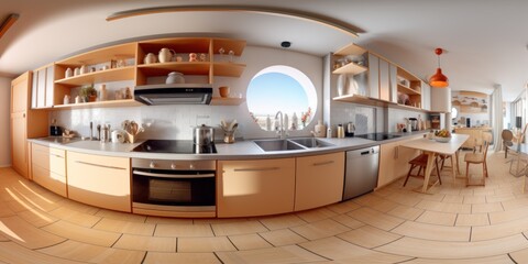 360 - kitchen in a virtual reality, AI