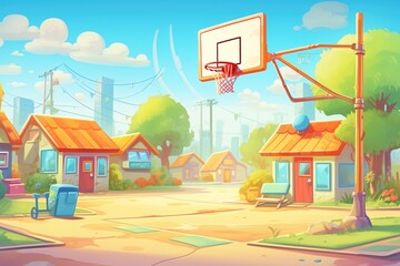 kids basketball hoop in a bright setting