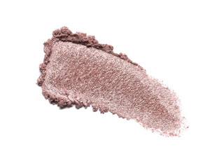 Eye shadow texture swipe isolated on white background. Cosmetic product brush swatch