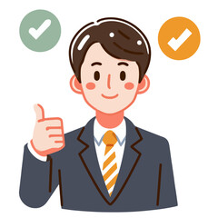 Positive expression design illustration material for business man icon