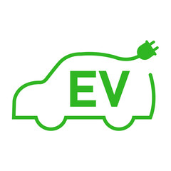Electric car charge icon symbol EV station vector ICON
