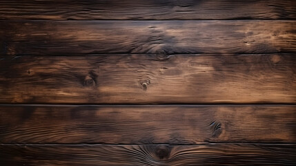 Top view of an aged brown wood textured surface_Generative AI