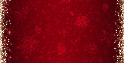 Red Merry Christmas background with blurred lights.