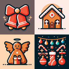 Christmas tree, Santa Claus, gifts, Nativity, reindeer, snow