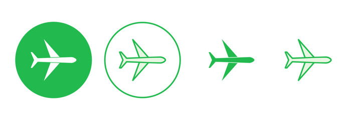 Plane icon set. Airplane icon vector. Flight transport symbol. Travel illustration. Holiday symbol