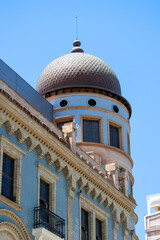 Exploring the city center in summer morning day in Huelva, Spain