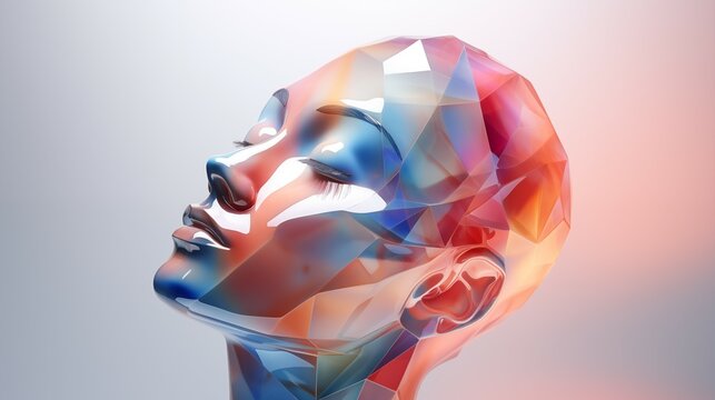 cabeza de cristal maquillada