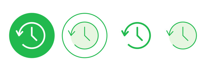 History icon set. recent event history