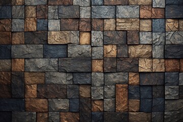 Luxury black and gray gold brick gradient background with distressed brick wall texture. illustration. Generative AI