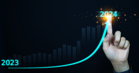 Graph Economic growth from 2023 to 2024, business planning in 2024, business goals in 2024.