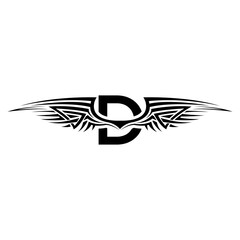 Initial D letter wings logo