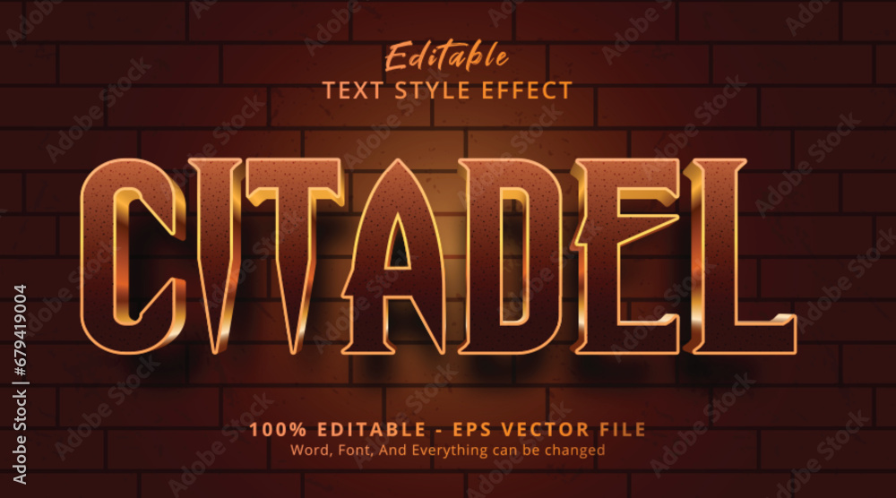 Poster editable text style effect, citadel text style theme