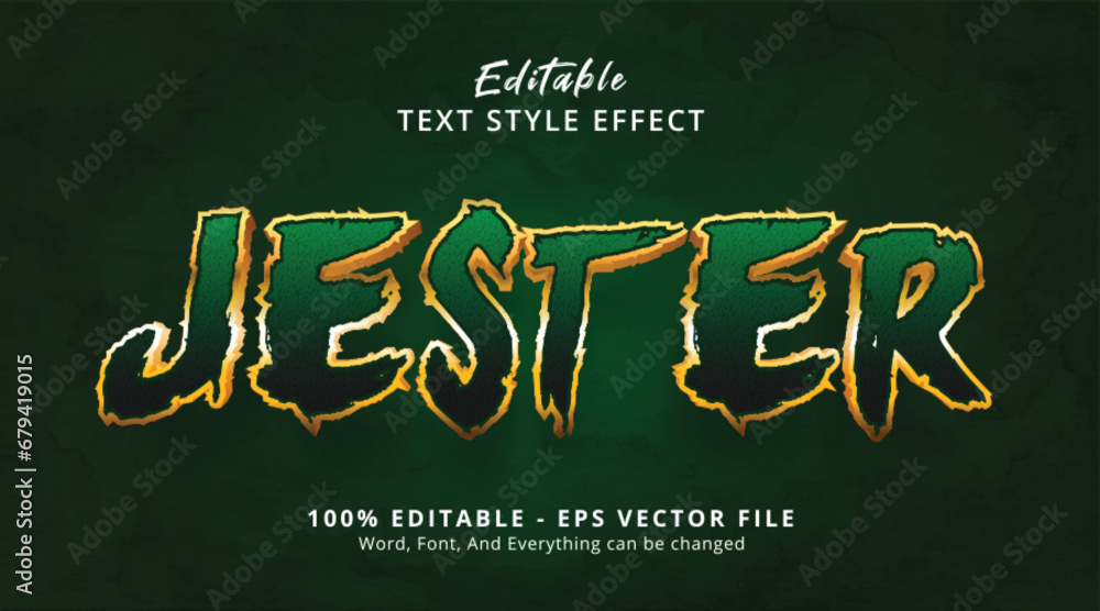 Poster editable text style effect, jester text style theme
