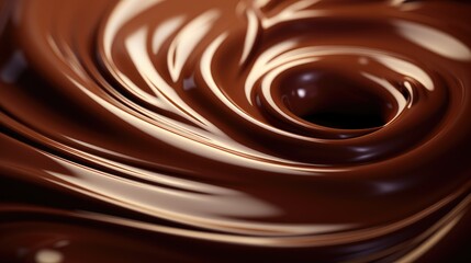 Chocolate background. Melted chocolate swirl