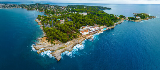 Aerial view of Antibes, a resort town between Cannes and Nice on the French Riviera